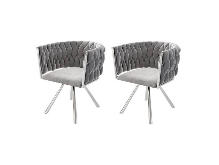 Odikalo Esszimmerstuhl Drehstuhl Samt-2er set einzelner heller Schlafzimmer- Freizeit, 51*44*72cm