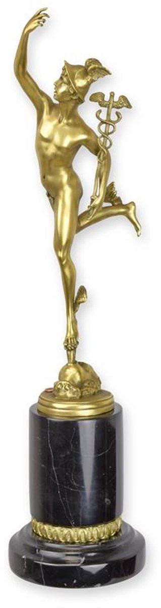 Mercurius (Hermes) Bronzen beeld gepolijst Hoogte: 49 cm