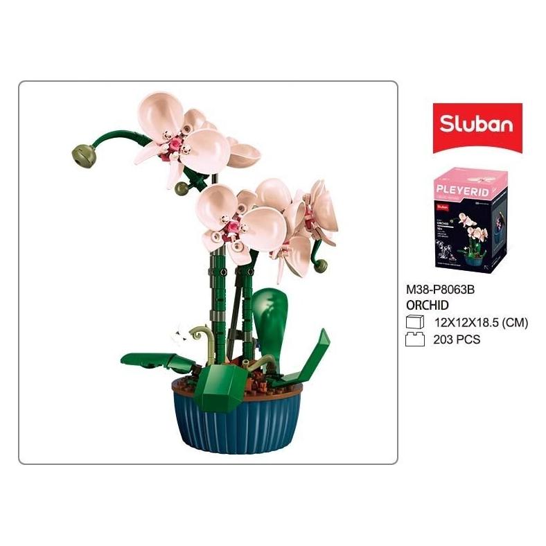 Sluban Pleyerid Blume Weisse Orchidee 203 St. Klemmbausteine - Bauspielzeug M38-P8063B (M38-P8063B)