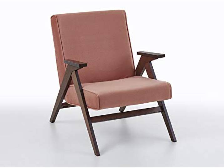 Atlantic Home Collection Sessel im Retrostyle Lisa, Furnier, Altrosa, 64 x 80 x 80 cm, LISA-AC01