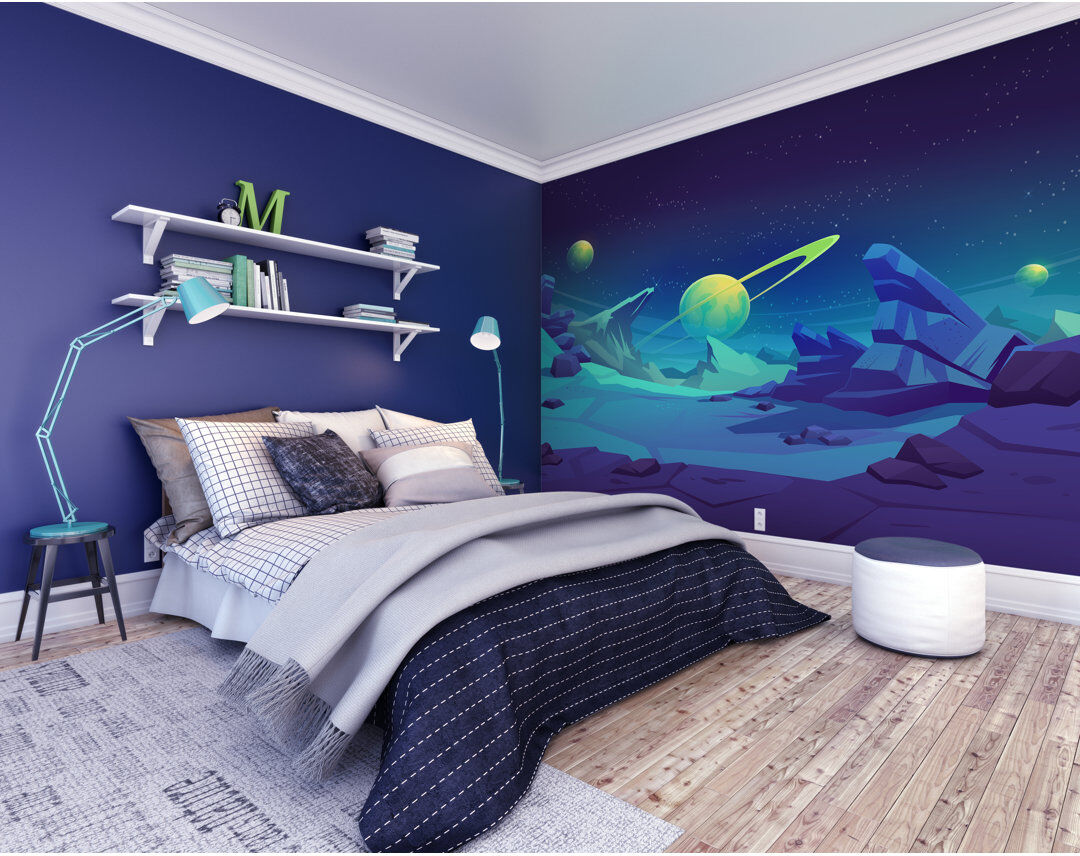 Latitude Run Cadence Matte Wall Mural Blue 240cm L x 300cm W