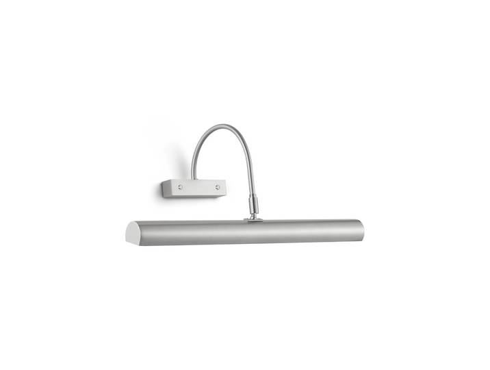 Knapstein Bilderleuchte Grit-40, Länge 40 cm, nickel matt dimmbar, alu / grau / zink, für Wohn- / Esszimmer, Messing