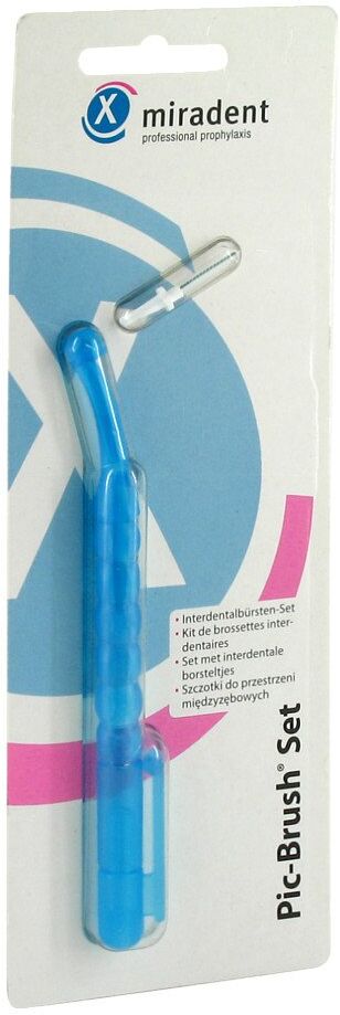 Miradent Interdentalbürsten Pic-Brush Set blau transparent
