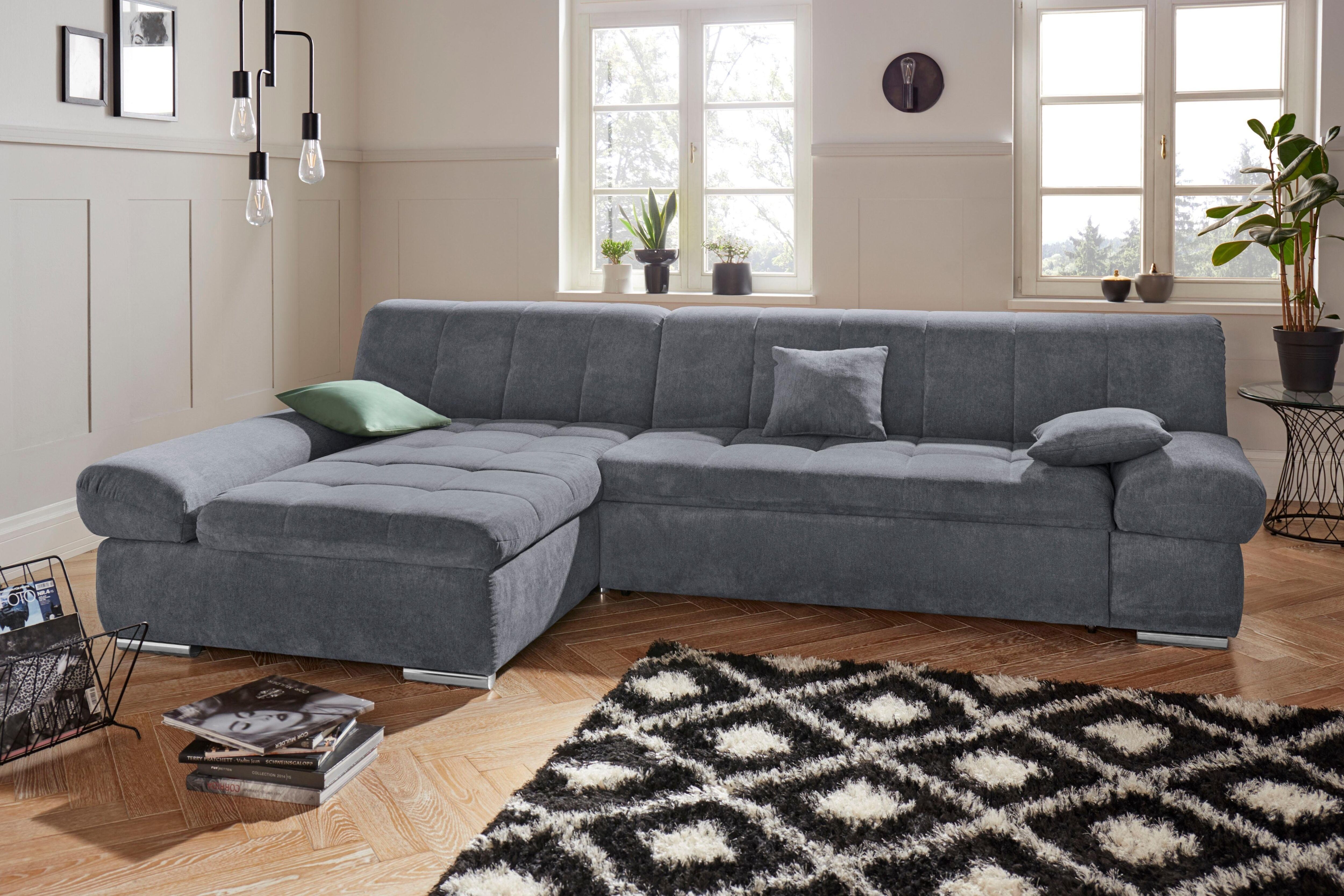 DOMO collection "MONA 297x173 cm, modern & komfortabel, optional mit Komfortfunktionen" whlw. mit Bettfunktion, L-Form