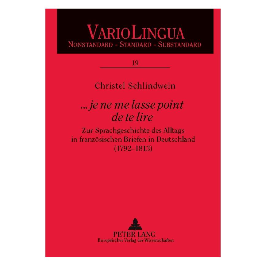 Peter Lang Schlindwein:..."je ne me lasse point de (Deutsch, Christel Schlindwein) (64884826)