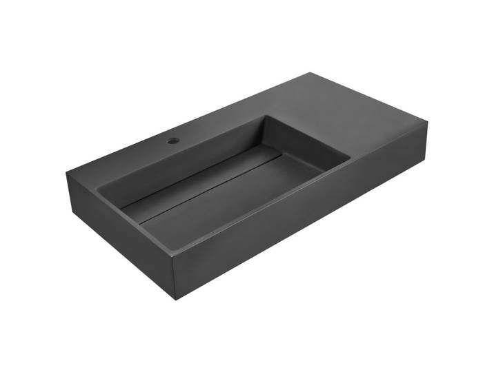 HÄNGEWASCHBECKEN Schwarz 90/48 cm Mineralguss Cusco