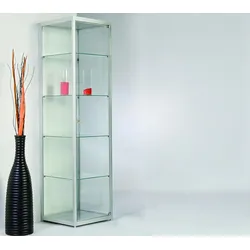 Standvitrine Glas quadratisch Dialog 19H