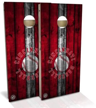 Skip's Garage Cincinnati Baseball Outdoor Cornhole Board Set