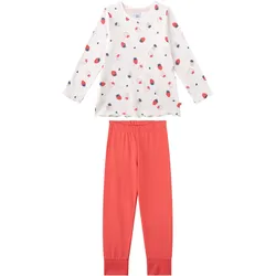 Schlafanzug Erdbeeren Pyjama Kids lang Mädchen Pyjama