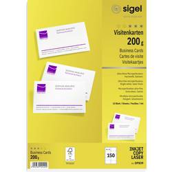Sigel DP839 Bedruckbare Visitenkarten, microperforiert 85 x 55 mm Hochweiß 150 St. Papierformat: DIN A4