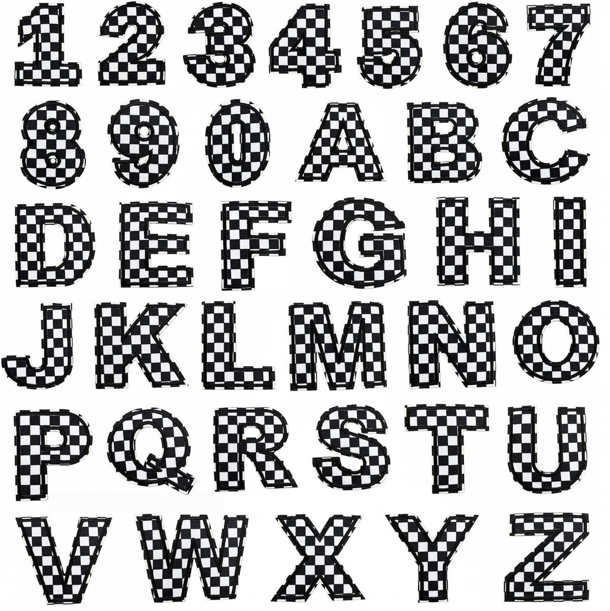 36 stuks geborduurde letter en nummer patches om op te strijken voor kleding en accessoires