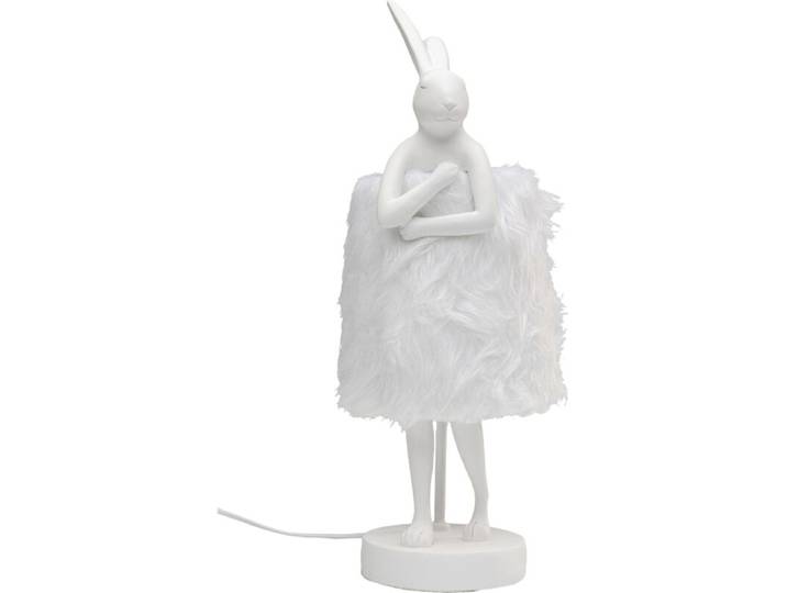 Kare Tischleuchte Animal Rabbit Fur, schneeweiße Hasenfigur, de
