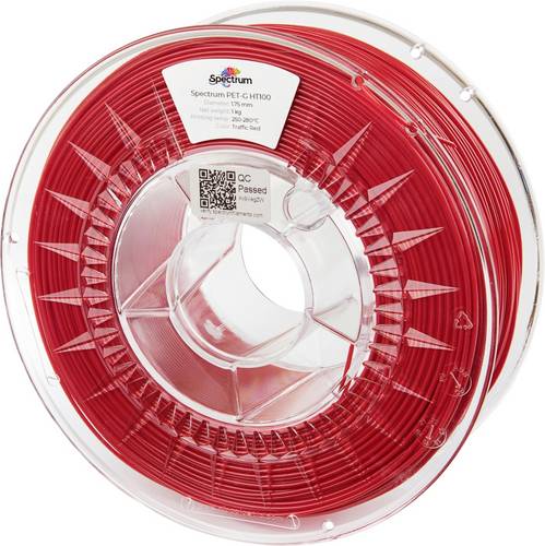 Spectrum Filaments 80409 PET-G HT100 Filament PETG hitzebeständig, chemisch beständig 1.75mm 1000g Traffic Red, Rot 1St.