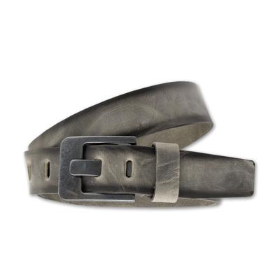 Ledergürtel BERND GÖTZ "Ledergürtel mit markanter dunkler Designschließe", Herren, Gr. 80, taupe, Rindsleder, Gürtel Ledergürtel