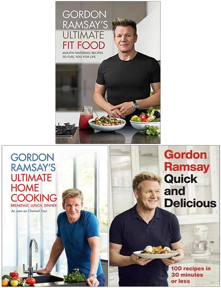 HODDER PUBLISHING Gordon Ramsay Ultimate Fit Food, Ultimate Home Cooking, Quick & Delicious 3 Books Collection Set