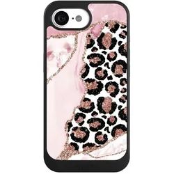 Nivocase Hülle für Apple iPhone 16e Handyhülle NIVOcore Case Schwarz Glitzer Look Leopard Marmor (Apple iPhone 16e), Smartphone Hülle, Schwarz