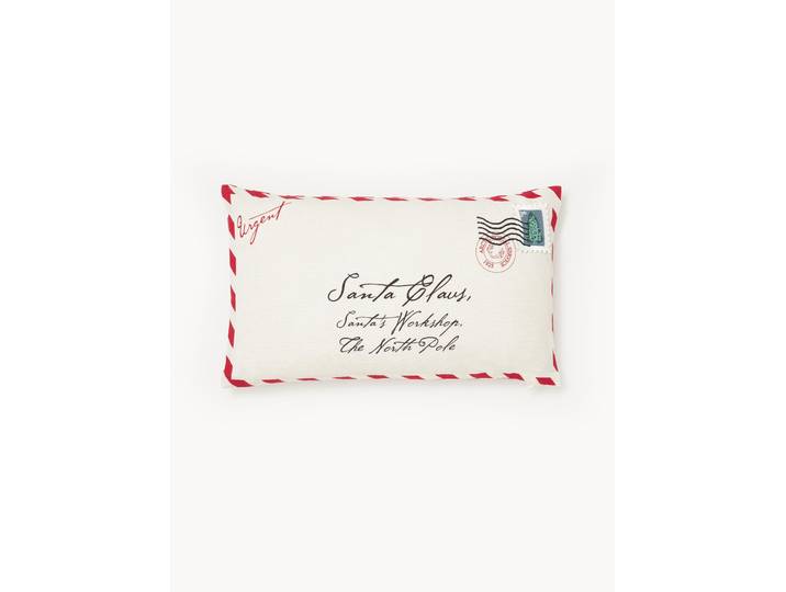 Housse de coussin rectangulaire avec broderie Wishes