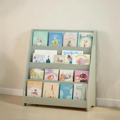 CARMORICO 4 Tier Toddler Book Display Rack, Kids Bookshelf to Organize Bedrooms, Playrooms and Classrooms