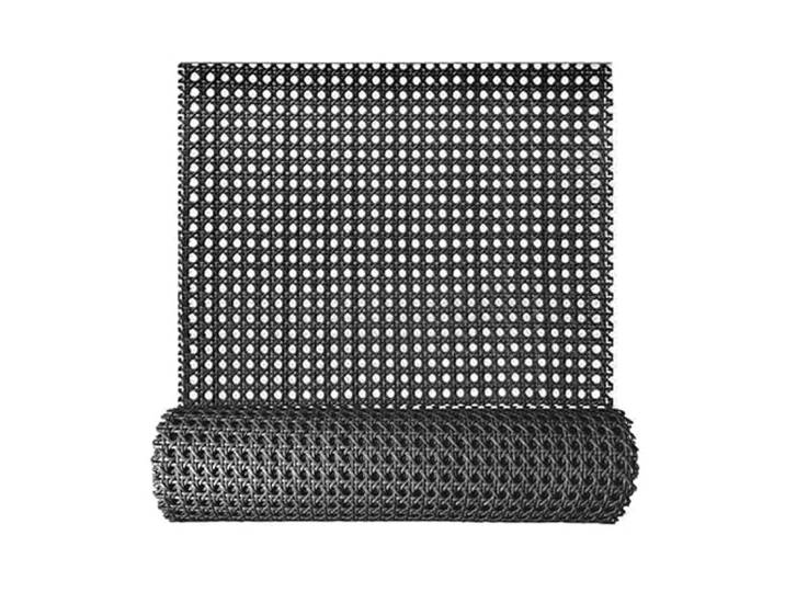 ALLINKIT 50cm X 500cm Kunststoff Schwarz Rattan Geflecht, Wiener Geflecht Meterware,Biegsames Webnetz für Stühle und Möbel Upcycling