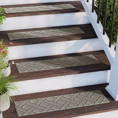 Bungalow Dba Matterly Lattice Stair Treads Set of Four, Set of Four, Gray