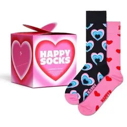 Happy socks 2P Valentine Gift Set Rosa Muster Baumwolle Gr 36/40