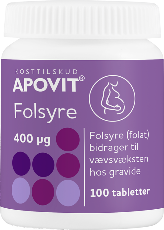 Apovit Folsyre 400 Mikg Kosttilskud 100 stk