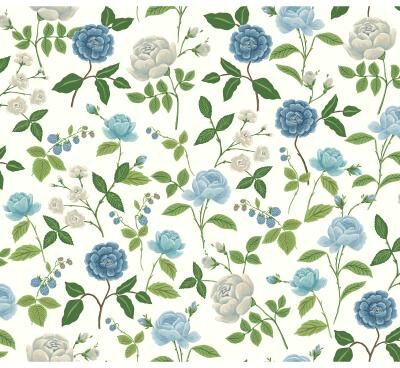 Rifle Paper Co.Roses Blue Wallpaper
