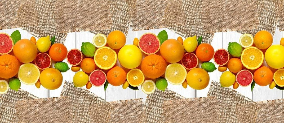 Keukentapijt Loper Citrusprint - Vinyl Vloerkleed met Antislip - 52 x 240 cm
