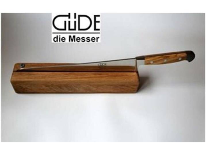 Güde Messer Solingen Brotmesser Güde Brotmesser Messer 32 cm Griff Olive mit Messerhalter aus Eiche