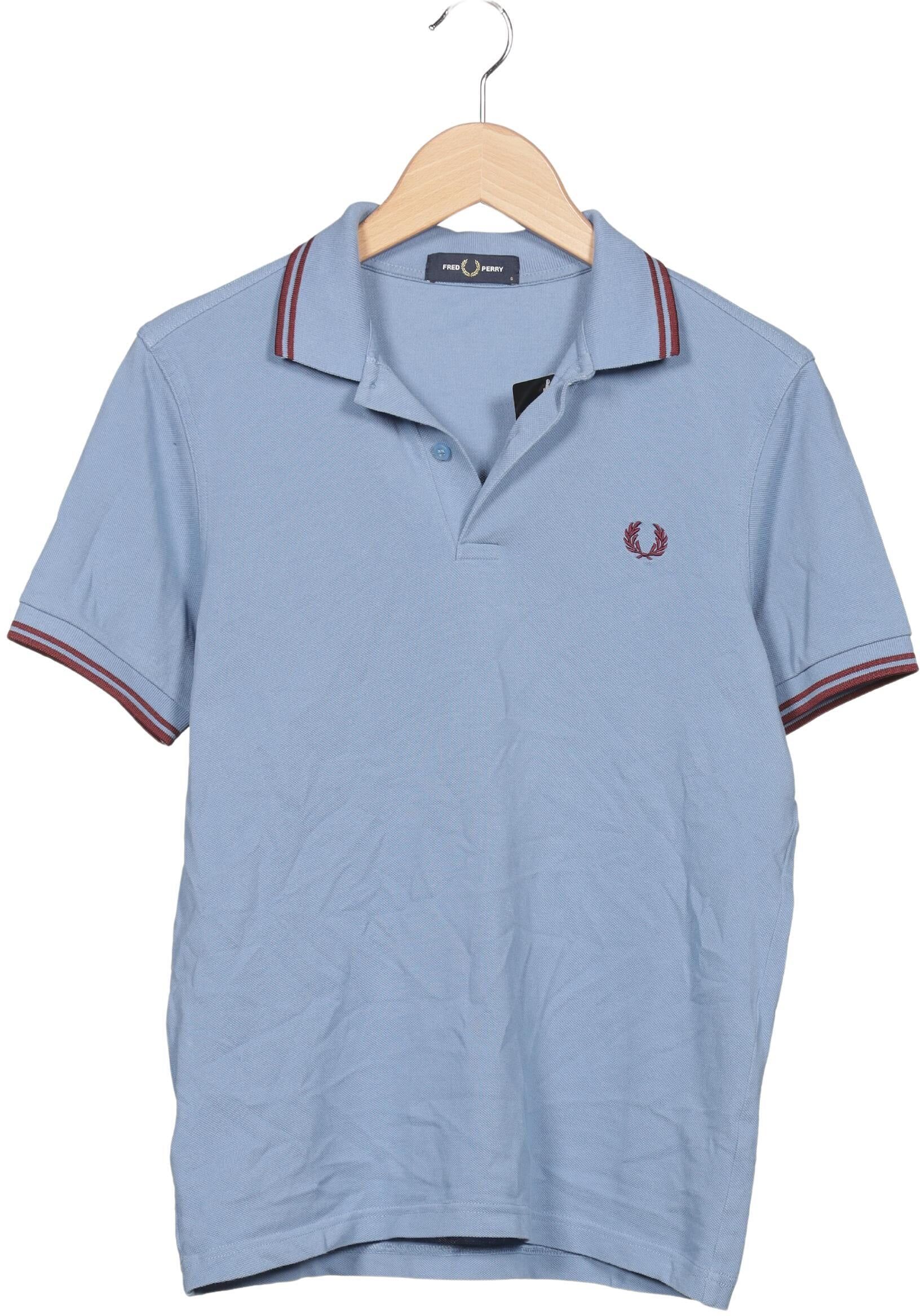 Fred Perry Herren Poloshirt, Hellblau, Gr. S, Baumwolle - Second Hand