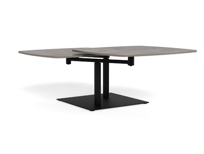 Couchtisch ACTONA GROUP Carballo , grau (grau, matt schwarz, grau), B:122cm H:40cm T:70cm, Tische, Couchtisch, Tisch, grau, Rotation,122x70x40cm