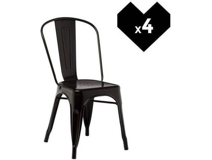 Chaises Bistrot Industrielles - Noir - Métal - Lot de 4