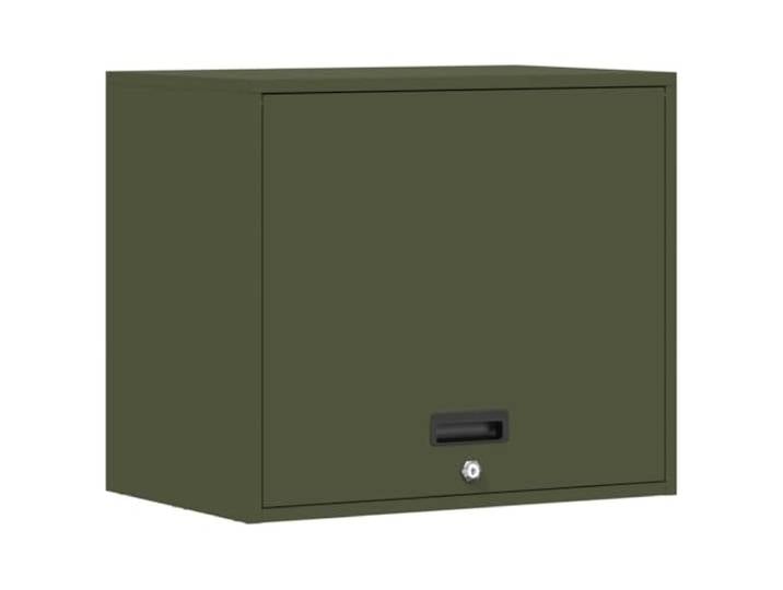 KUPTYERFG Wandschrank Metall Garagenschrank mit Gasdruckfeder Olivgrün Wandmontierter Garagenschrank aus Stahl mit Riegelschloss und Klapptür für Keller oder Werkstatt. Maße: 40 x 60 x 53 cm.