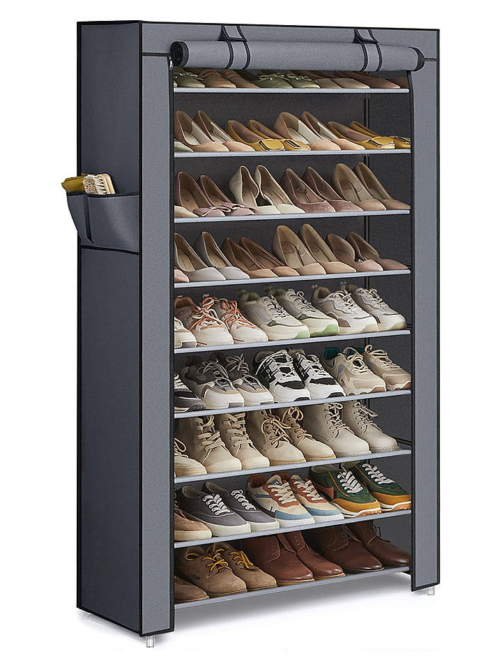 SONGMICS Schuhschrank in Grau - (B)84 x (H)160 x (T)28 cm - onesize