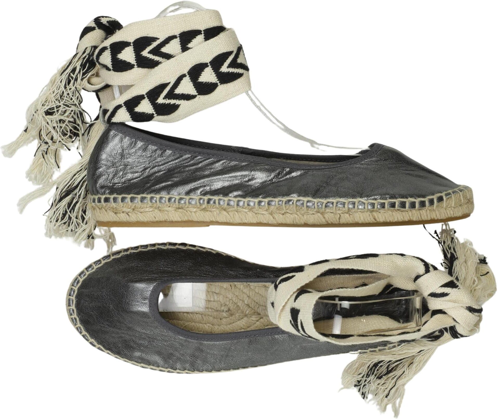 Free People Damen Halbschuh, Silber, Gr. EU 38, Leder - Second Hand