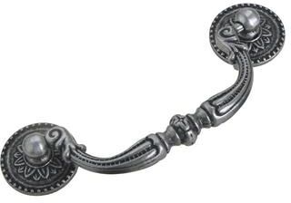 "Utopia Alley Tipton Pull Handle - Decorative Cabinet Drop Pull Handles for Cabinets, Antique Iron, 3.78"" Center to Center"