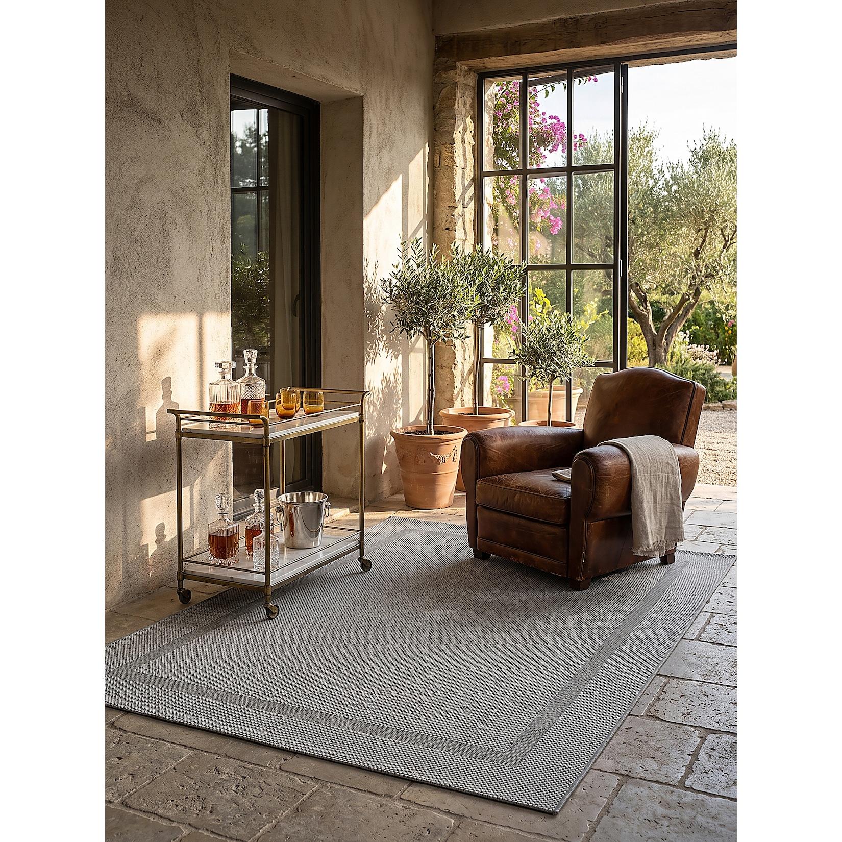 Flachgewebe-Teppich Polypropylen Grau 160x220 cm - BORNO Kadima