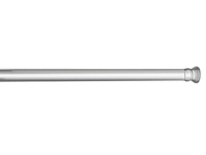 WENKO Teleskop-Duschstange, ausziehbare Duschvorhangstange zum Klemmen – ohne Bohren und ohne Rückstände, aus rostfreiem und langlebigem Aluminium, Ø 2 x 110-185 cm, Chrom