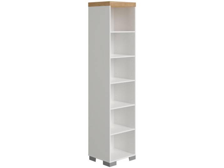 Paidi Babyregal Kira Eiche Nebraska/Kreideweiß, Weiß, Eiche, 5 Fächer, 48.4 cm, Blauer Engel, Goldenes M, Kinderzimmer & Jugendzimmer, Kindermöbel, Kinderregale