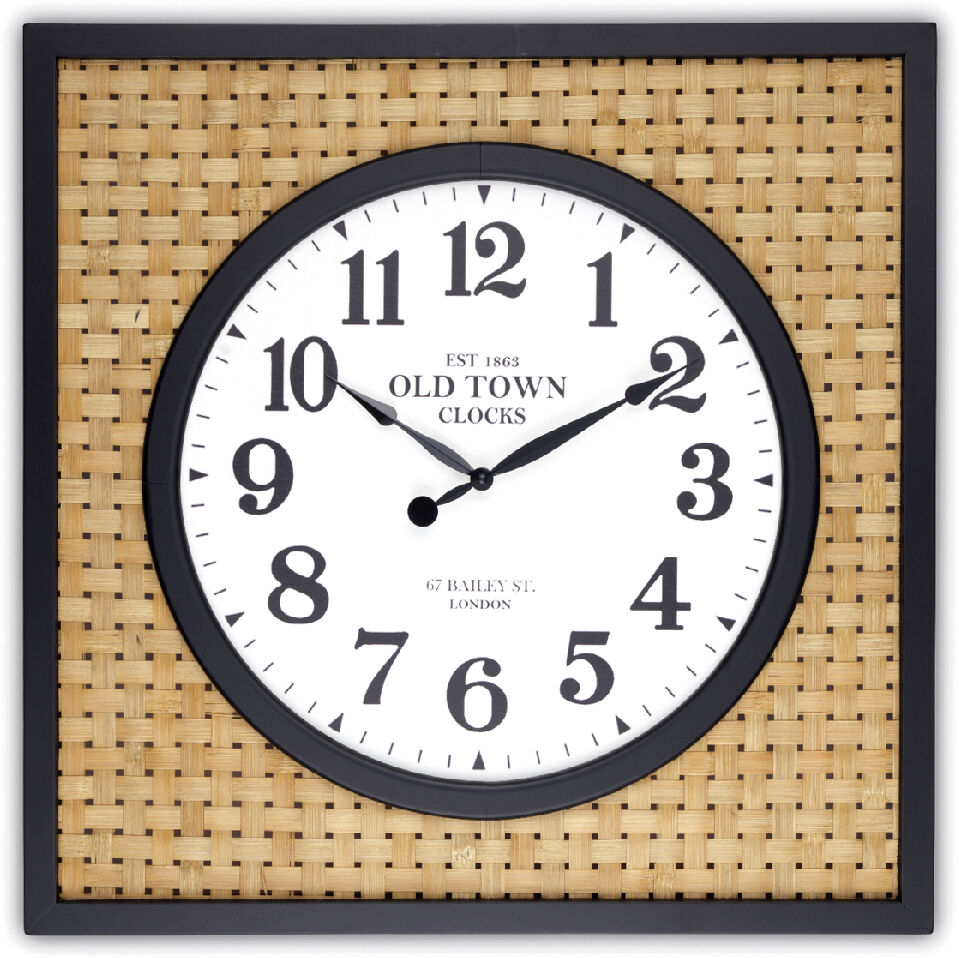Evviva Orologio C/Cornice Quadrata - Rattan