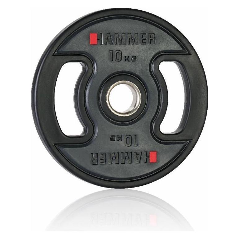 Hammer Fitness Hantelscheibe 50 mm 10 kg, PU (1 x 10 kg) (17043)