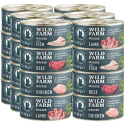 WILD FARM Mousse MIX 24x85g - getreidefreie Mousse für Katzen