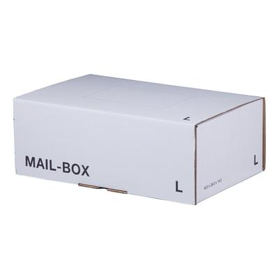 VEPATIM 20x Versandkarton 395x248x141mm MAILBOX L mit Steckverschluss wiederverschließbar weiß