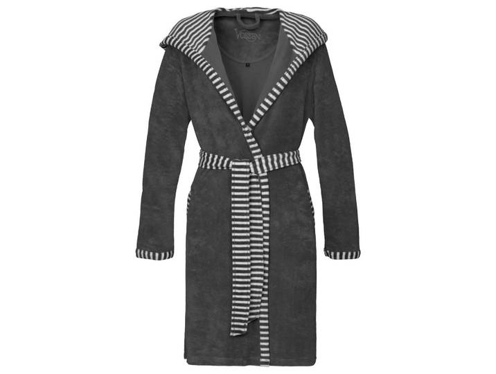 Vossen Bademantel, Grau, female, Oeko-Tex® Standard 100, Taschen, hochwertige Qualität, modische Optik, Heimtextilien, Badtextilien, Bademäntel, Bademäntel Damen