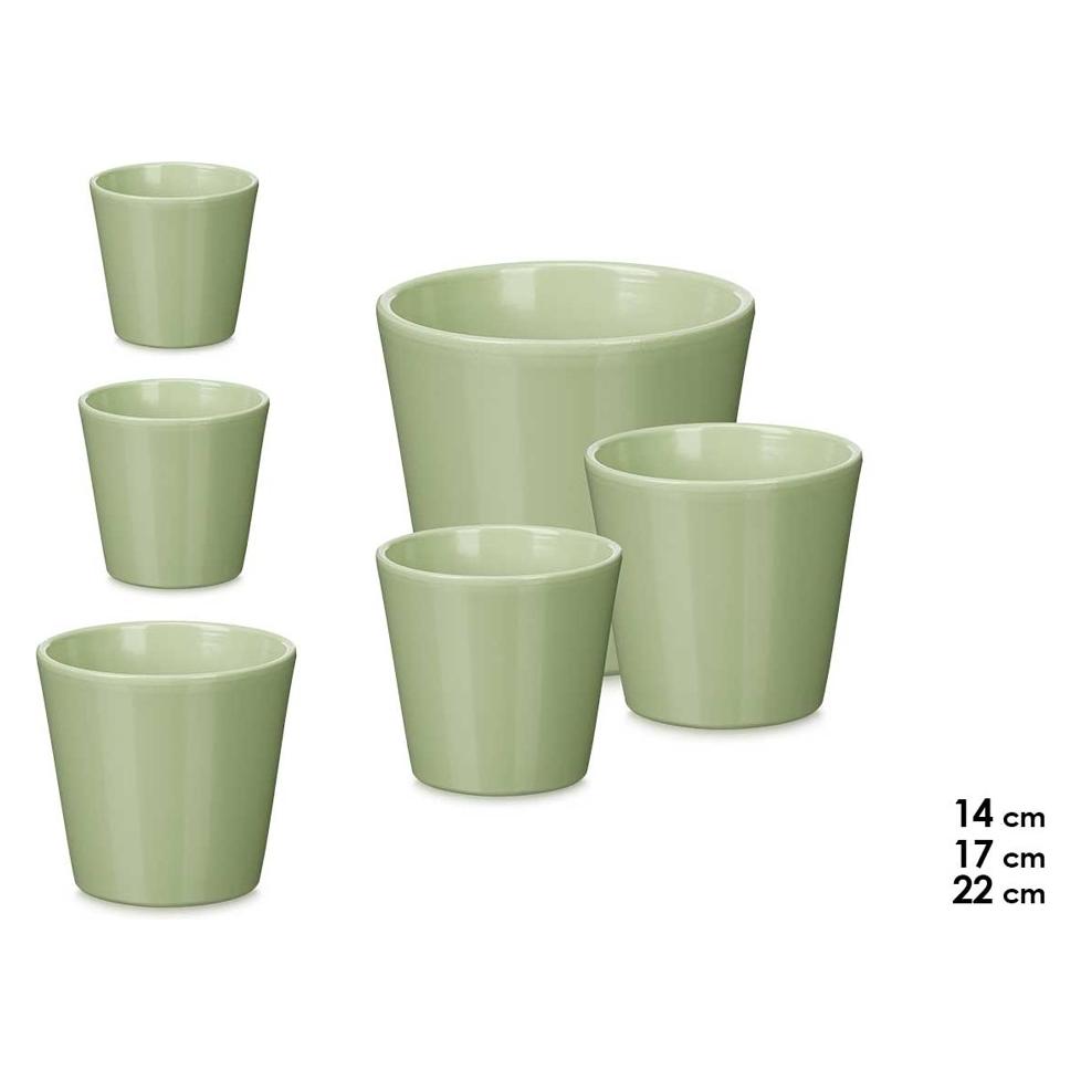 Ibergarden Satz 3 konische Blumentöpfe 14 17 22cm mint matt (22.50 x 22.50 x 14 cm) (58132902)