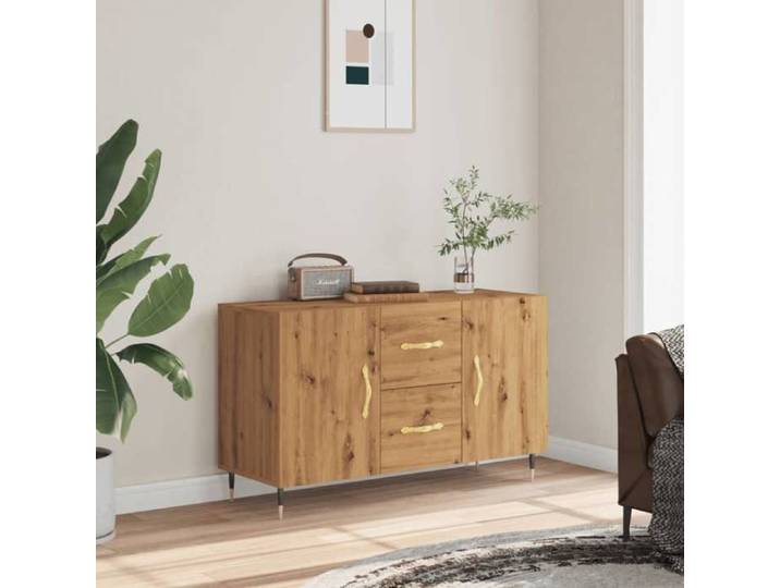 Meuble rangement - Buffet chêne artisanal 100x36x60 cm bois d'ingénierie poisd:29.45kg &1133