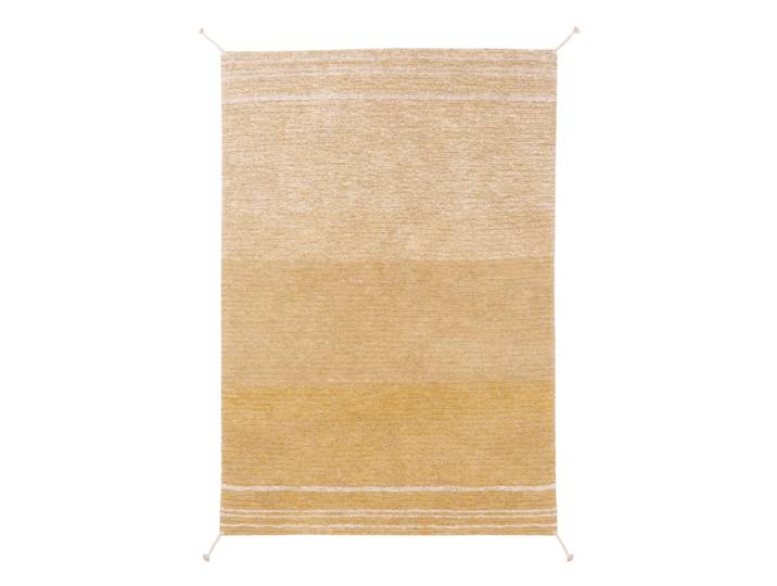 Tapis lavable en coton jaune 80x140
