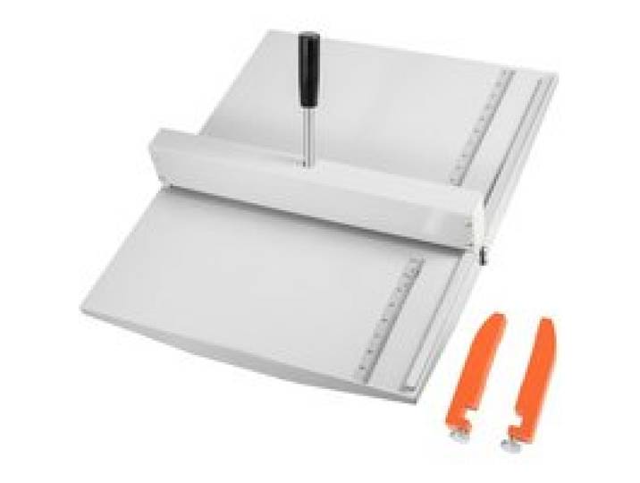 VEVOR Machine Plieuse Manuelle, Plieuses à Papier 46 cm Avec 2 Blocs Plissage Manuel en Fer et Aluminium Poignée à Économie de Main-d'œuvre Échelle Précise pour Dossier Carte Photo