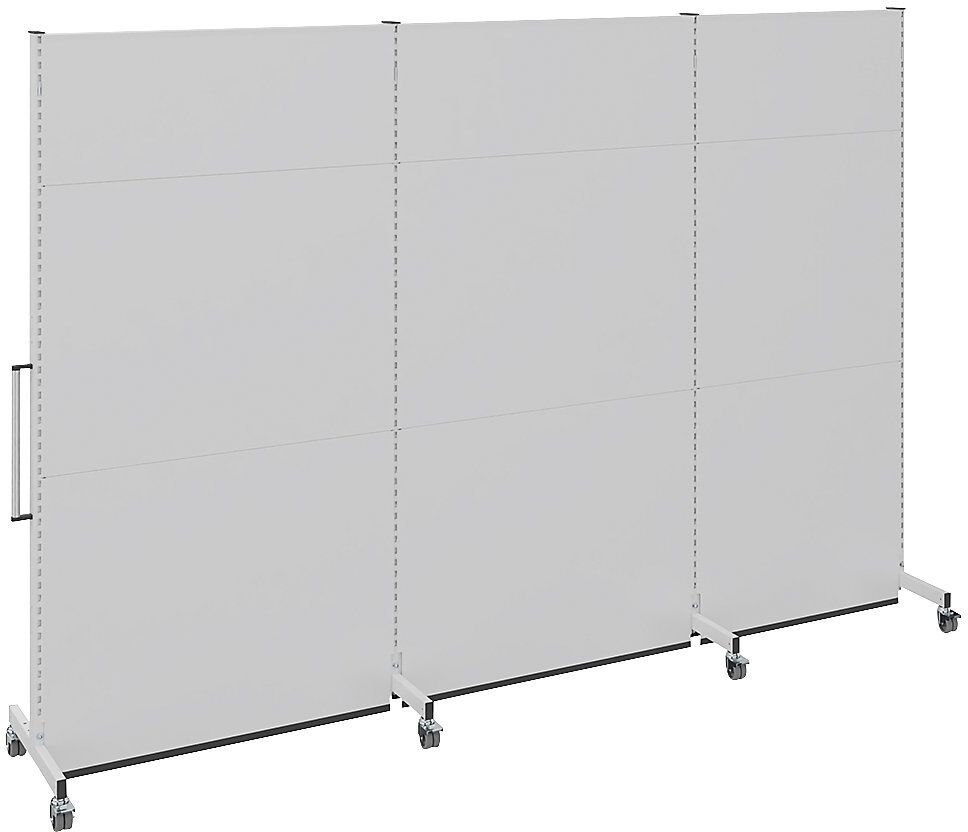 kaiserkraft Mobile Akustikwand, für Industrie und Büro, LxBxH 3500 x 740 x 2521 mm