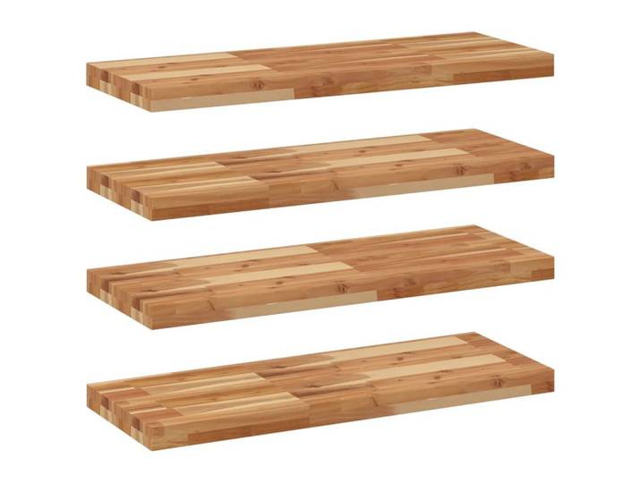furnicato Wandregal Schweberegale 4 Stk. 100x30x4 cm Massivholz Ölbehandelt, 4-tlg., Witterungsbeständiges Wandboard mit Feuchtigkeitsschutz für Küche